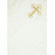 Полотенце крестильное с капюшоном молочное с золотом "Алтея"