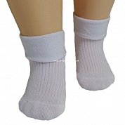 RuSocks носки детские однотонные с отворотом белые Д-107